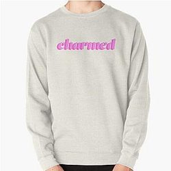 Charmed Pastel Pink Typography Pullover Sweatshirt