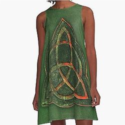 Book of Shadows - Charmed Triquetra Design A-Line Dress
