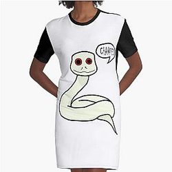 Charmed Snake Graphic T-Shirt Dress