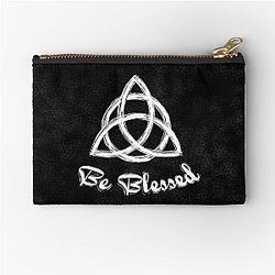 Be Blessed  Charmed Sign  Triquetra  Witches Knot Zipper Pouch