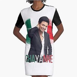 Chayanne Musique latine T-shirt avec Drapeau Mexicain Robe Graphique