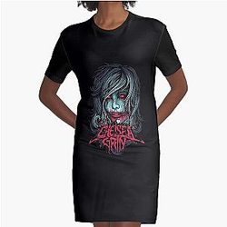 chelsea grin merch New Girl Face Graphic T-Shirt Dress