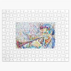 CHET BAKER watercolor and colored pens portrait Jigsaw Puzzle