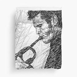 CHET BAKER ink portrait .1 Duvet Cover