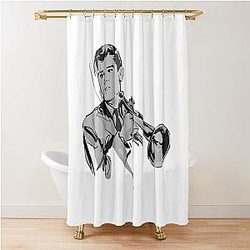 Chet Baker - jazz illustration Shower Curtain