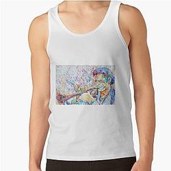 CHET BAKER watercolor and colored pens portrait Tank Top