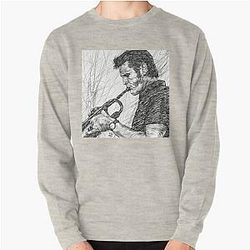 CHET BAKER ink portrait .1 Pullover Sweatshirt