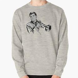 Chet Baker - jazz illustration Pullover Sweatshirt
