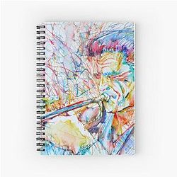 CHET BAKER watercolor and colored pens portrait Spiral Notebook