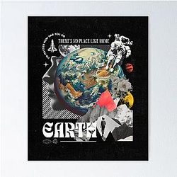 No Matter How Far You Go, Earth Is Always Home - Vintage Space Exploration Poster Poster