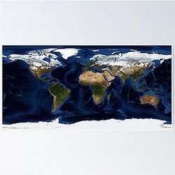Map Of The World - A view of the Earth Poster
