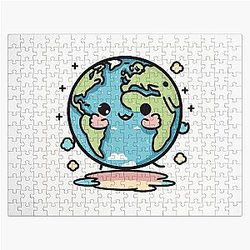 Cute earth planet colorful Jigsaw Puzzle
