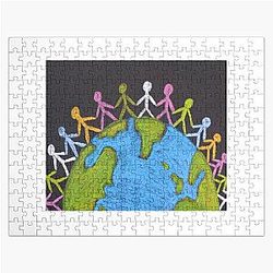 A human hand in hand on the earth Jigsaw Puzzle