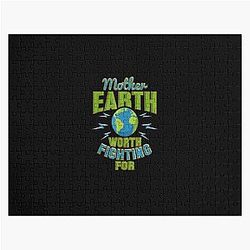 Mother Earth Worth Fighting For Environment T Shirt Jigsaw Puzzle
