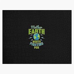 Mother Earth Worth Fighting For Environment T Shirt Jigsaw Puzzle