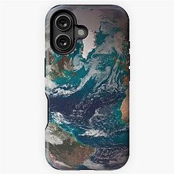 A full view of Earth showing global data for land surface, polar sea ice, and chlorophyll. iPhone Tough Case