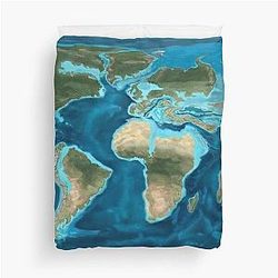 Map of the earth 65 million years ago Duvet Cover