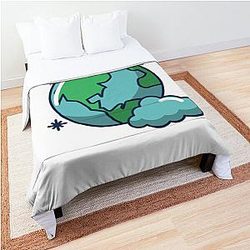 Blue Earth in Clouds Comforter