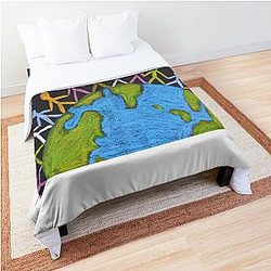 A human hand in hand on the earth Comforter
