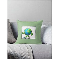 Earth taking a stroll Throw Pillow