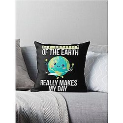 Funny Science Teacher Quote Rotation of the Earth Day Funny Gift Throw Pillow