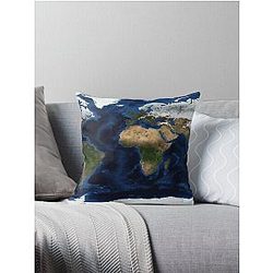 Map Of The World - A view of the Earth Throw Pillow