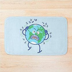 Desperate Earth scratching annoying humans off Bath Mat