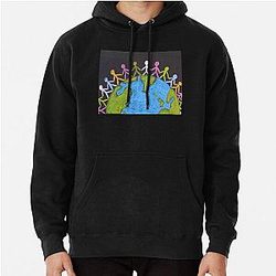 A human hand in hand on the earth Pullover Hoodie