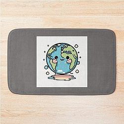 Cute earth planet colorful  Bath Mat
