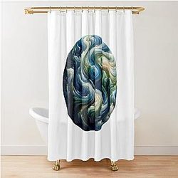 Abstract Earth Shower Curtain