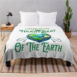 Earth Day Heartbeat Of The Earth Throw Blanket