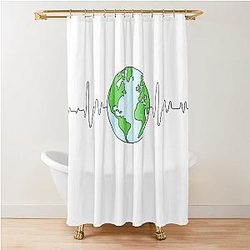 Earth heart beat Illustration, Earth pulse, Mother Earth Shower Curtain