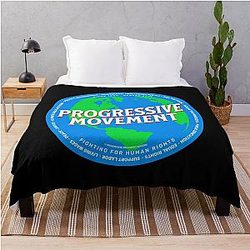 PMD00580 Progressive Movement Designs Earth shows you support progressive policy goals as a global movement progressive Democrats Independents and Bernie Sanders supporters Throw Blanket