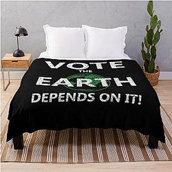Vote the Earth Depends on it Throw Blanket