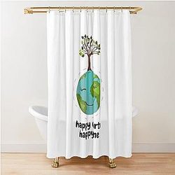 Happy Earth Shower Curtain