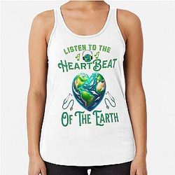 Earth Day Heartbeat Of The Earth Racerback Tank Top