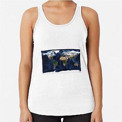 Map Of The World - A view of the Earth Racerback Tank Top