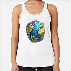 Raising Earth Nature Gift Idea Racerback Tank Top