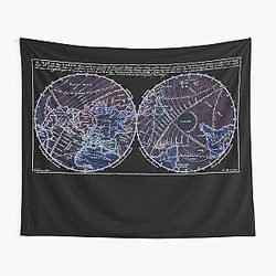 MAP of the EARTH : Vintage 1761 Print Tapestry