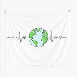 Earth heart beat Illustration, Earth pulse, Mother Earth Tapestry