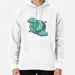 Blue Earth in Clouds Pullover Hoodie