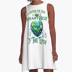 Earth Day Heartbeat Of The Earth A-Line Dress