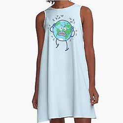 Desperate Earth scratching annoying humans off A-Line Dress