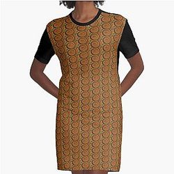 Earth Circles Graphic T-Shirt Dress