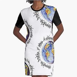 inkPeople Earth Graphic T-Shirt Dress