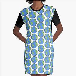 Earth Graphic T-Shirt Dress