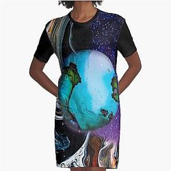 Earth Graphic T-Shirt Dress