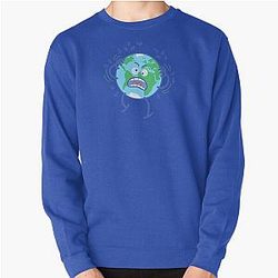 Desperate Earth scratching annoying humans off Pullover Sweatshirt
