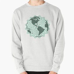 mandala floral earth art Pullover Sweatshirt