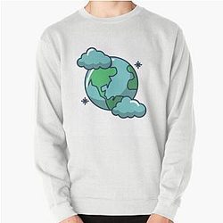 Blue Earth in Clouds Pullover Sweatshirt